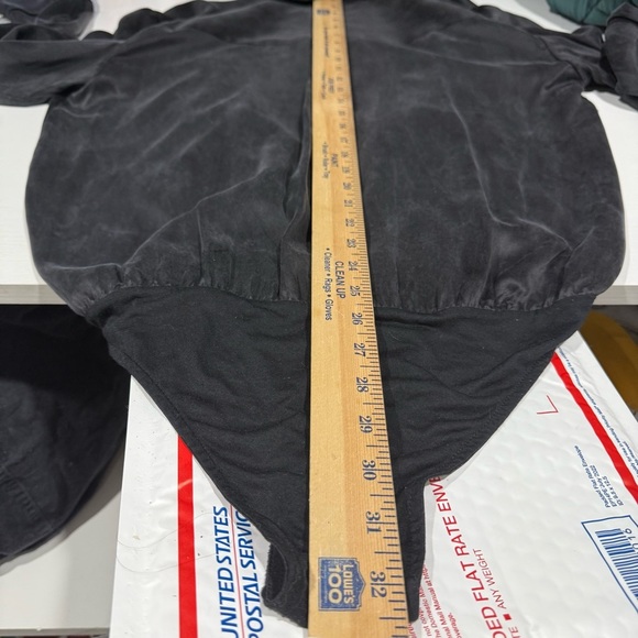 $428 Kiki de Montparnasse Chameuse Charcoal Silk Bodysuit Women's Size M – Wrap - Picture 10 of 10